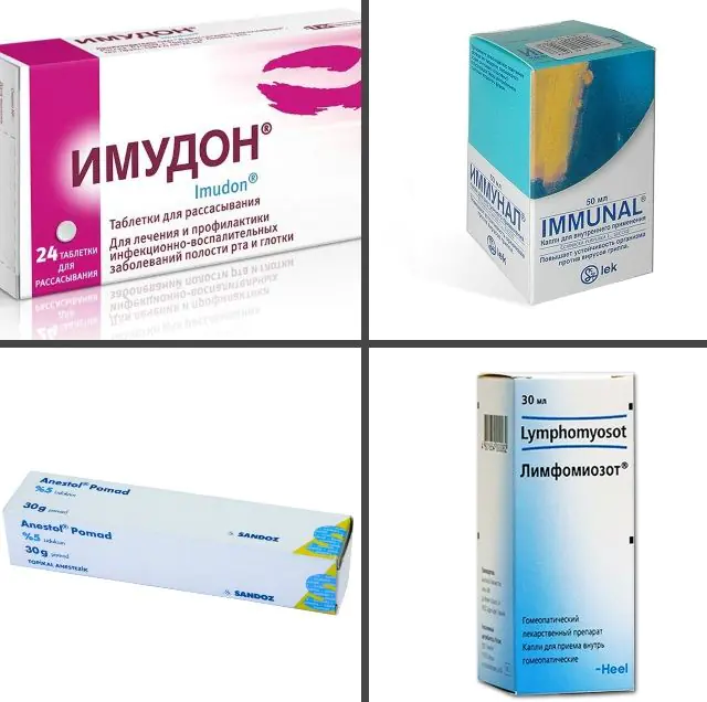 Drugs to relieve pain in the papilloma area