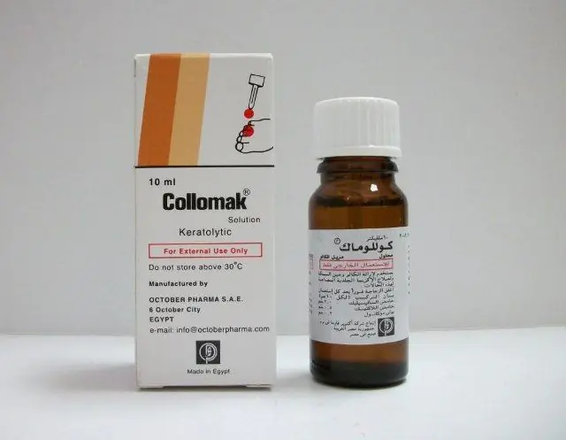 Collomak for warts