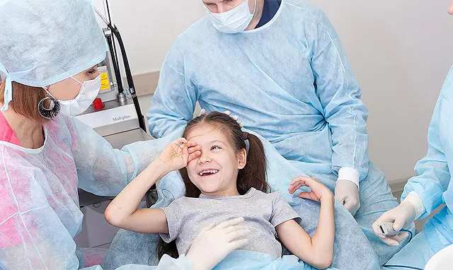 Treatment of cataracts in a child