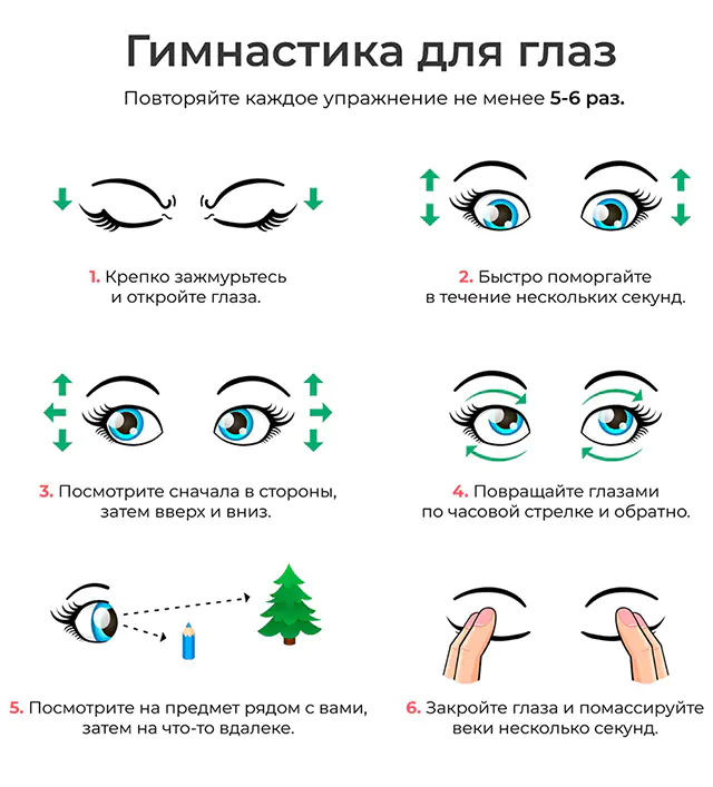 Гімнастика для очей при катаракті