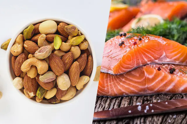 Foods for retinal detachment - nuts and red fish