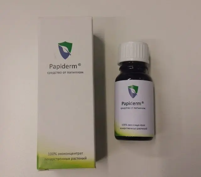 The drug Papiderm for papillomas