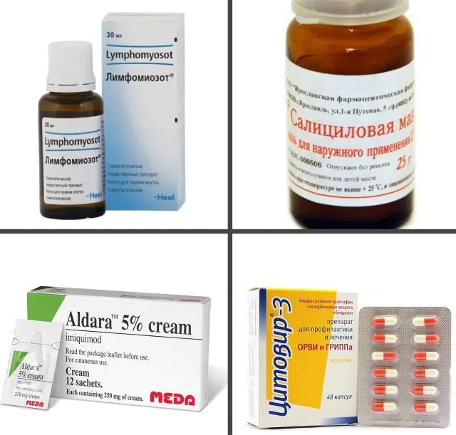 Drugs for the treatment of papilloma on the inner thigh