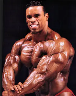 Kevin Levrone's pumped chest.