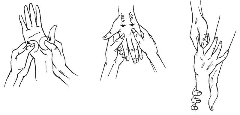 Massage des mains aromathérapie
