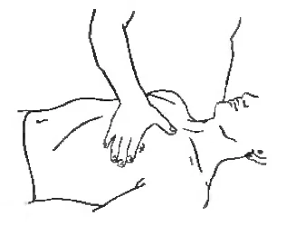 Rak linje strykning av bröstmuskeln