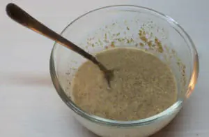 Flaxseed flour with water for colon cleansing