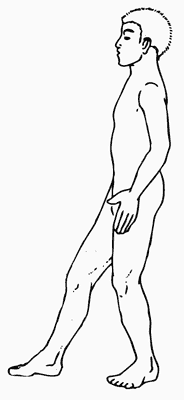 Statische Qigong-Pose „Stütze auf einem Bein“